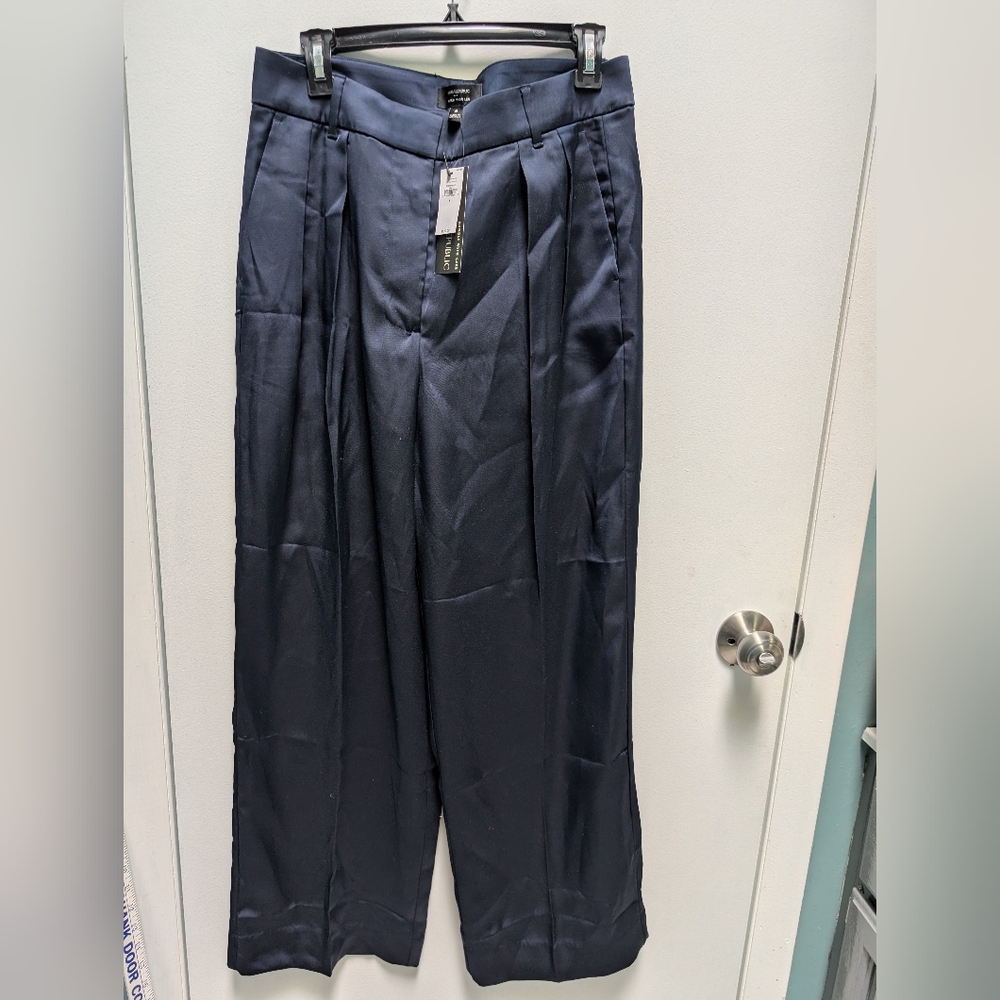 Banana Republic Factory Silky Navy Wide Leg Pants